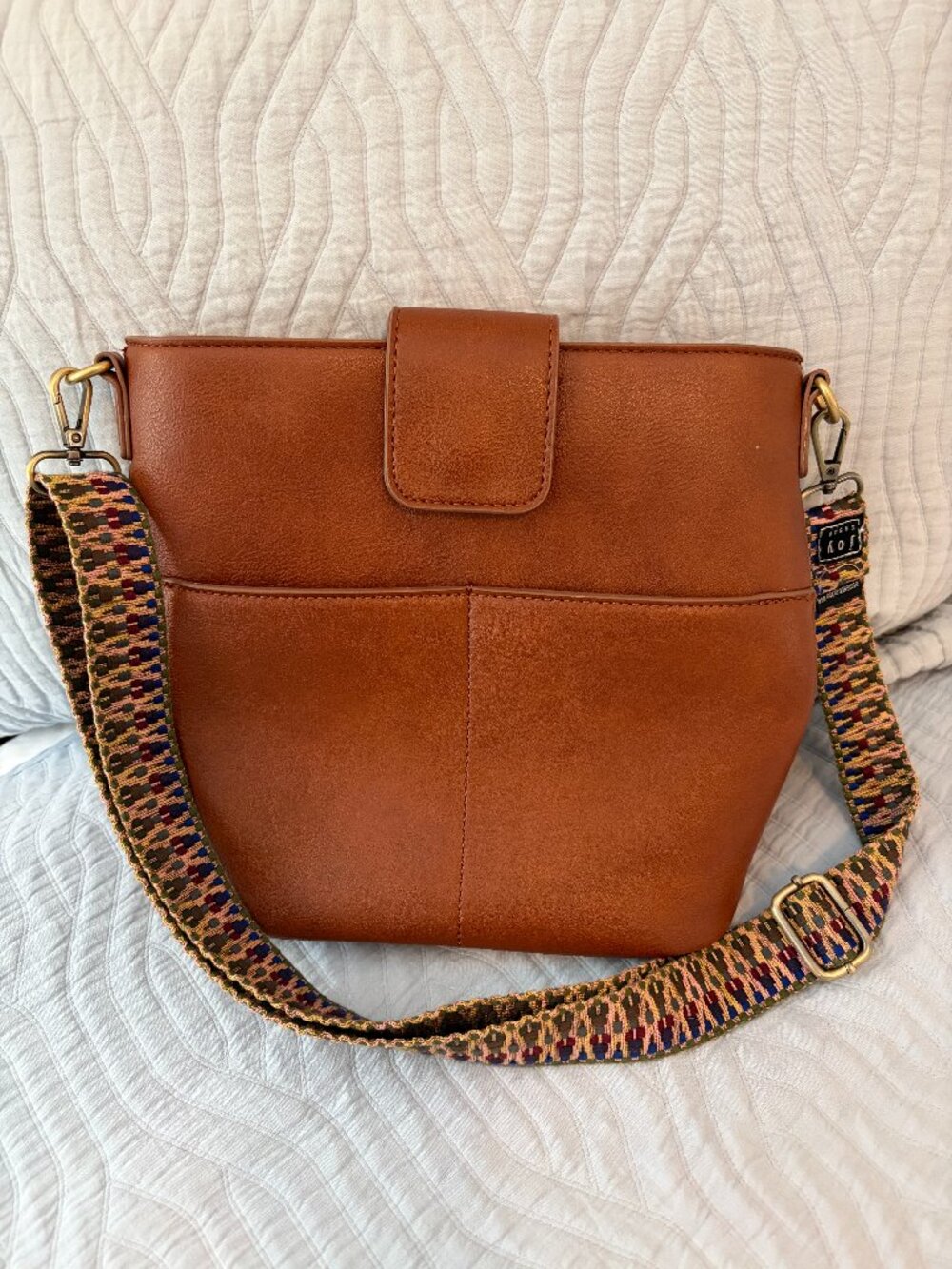 Sonoma Vegan Leather shoulder/crossbody bag with Joy Susan guitar strap